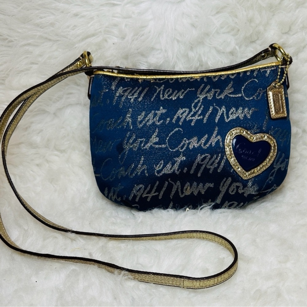 Rare Coach 45650 Poppy Signature Script CrossbodySwingpack w/small coin purse - Picture 4 of 16